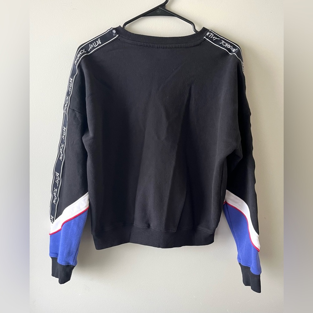 Betsey Johnson Black Crew Neck Sweater Size Medium Spell Out Label -streetwear - Picture 6 of 8